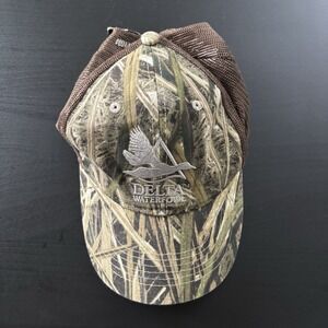 Delta Waterfowl Hat Outdoor Cap Strapback OSFM Camo Mesh Back Duck Hunters Hat